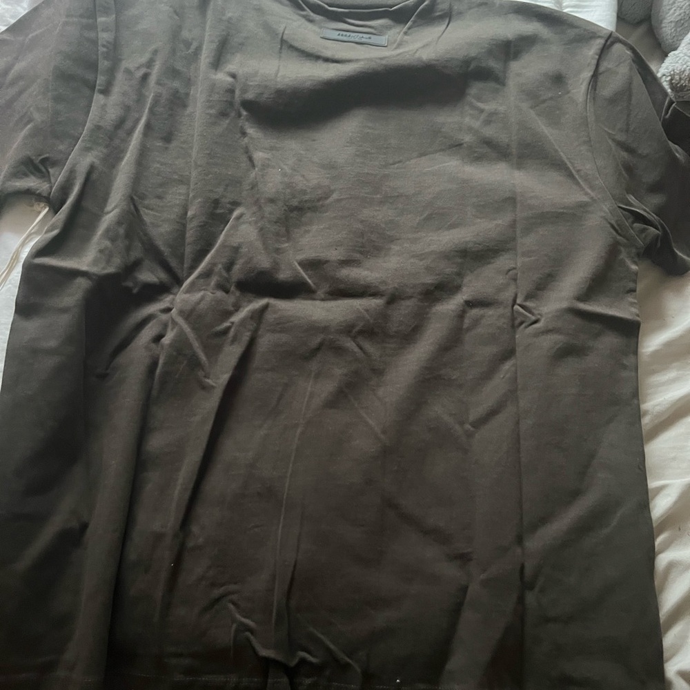 Essentials Brown Short Sleeve Tee Classic Crew Neck - Picture 3 of 5